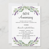 Invitation Fleurs violettes lavande 60e anniversaire mariage (Devant)