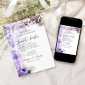 Invitation Fleurs violettes Lilac Célébration de la vie