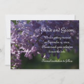 Invitation Fleurs violettes Lilac Mariage Enregistrer la date (Devant)