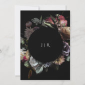 Invitation Fleurs violettes Mariage foncé Moody Gold Noir (Dos)