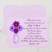 Invitation Fleurs violettes Mason Jar Dîner de répétition Inv (Devant / Derrière)