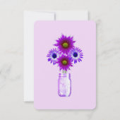Invitation Fleurs violettes Mason Jars Table Place Card (Dos)