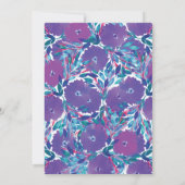Invitation Fleurs violettes peintes à la main Enregistrer la  (Dos)