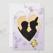 Invitation Fleurs violettes, photo dans le dîner de répétitio (Devant)