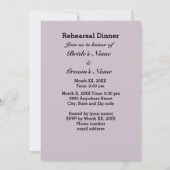 Invitation Fleurs violettes, photo dans le dîner de répétitio (Dos)