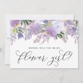Invitation Fleurs Violettes Poussiéreuses Seras-tu Ma Demoise (Devant)