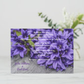 Invitation Fleurs violettes profondes sur Mariage campagnard  (Debout devant)