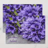 Invitation Fleurs violettes profondes sur Mariage campagnard  (Devant / Derrière)