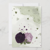 Invitation fleurs violettes profondes vert (Dos)
