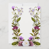 Invitation Fleurs violettes roses | Douche de mariage en fleu (Dos)