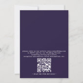 Invitation Fleurs Violettes Roses Mariage Code QR Moderne Élé (Dos)