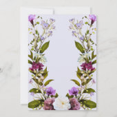 Invitation Fleurs violettes roses | Pompe nuptiale en fleurs (Dos)