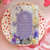 Invitation Fleurs violettes rustiques bébé en fleurs douche e