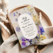 Invitation Fleurs violettes rustiques bébé en fleurs douche e