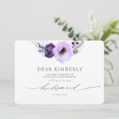 Invitation Fleurs Violettes Serez-Vous Ma Proposition De Femm (Debout devant)