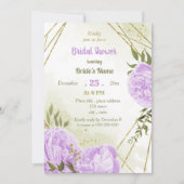 Invitation fleurs violettes verdure douche nuptiale (Devant)