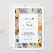 Invitation Fleurs vives aquarelle Mariage floral (Devant)