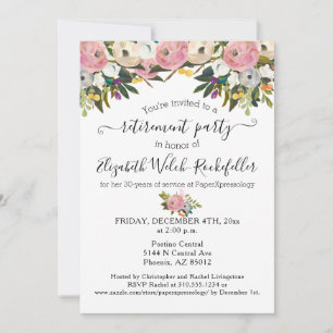 Invitation Fleurs vives Boho Floral Retraite Party Photo