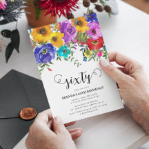 Fleurs vives et audacieuses pour 60e anniversaire