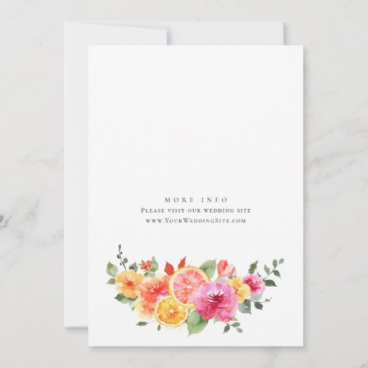 Invitation Fleurs vives Festives Fête des mariées d'agrumes f (Dos)