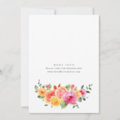 Invitation Fleurs vives Festives Fête des mariées d'agrumes f (Dos)