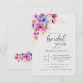 Invitation Fleurs vives Golden Greenery Fête des mariées Invi (Devant / Derrière)