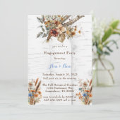 Invitation Fleurs White Birch Tree Engagement Party (Debout devant)