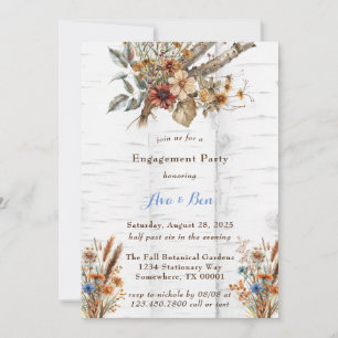 Invitation Fleurs White Birch Tree Engagement Party