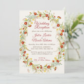 Invitation Fleurs Wild Marigold Foliage Mariage Réception (Debout devant)