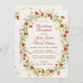 Invitation Fleurs Wild Marigold Foliage Mariage Réception (Devant / Derrière)