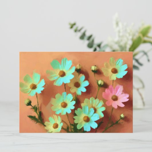 Invitation Fleurs Zinnia Elegans (Debout devant)