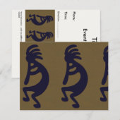 Invitation Flexibilité de la figure Kokopelli - Noir sur Vert (Devant / Derrière)