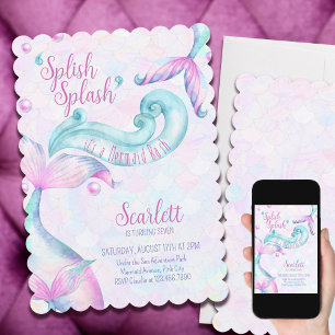 Invitation Flic Flac Fête de Mer Mermaid Bash Fille