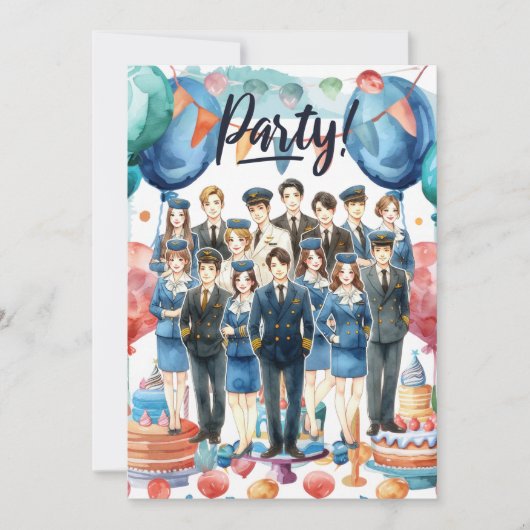 Invitation Flight attendants team Party  (Devant)