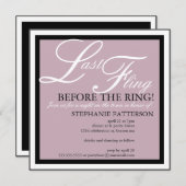 Invitation Fling Bachelorette Party Dernière moderne et éléga (Devant / Derrière)