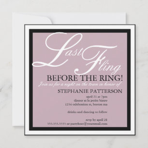Invitation Fling Bachelorette Party Dernière moderne et éléga