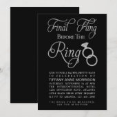 Invitation Fling Faux Parties scintillant Bachelorette (Devant / Derrière)