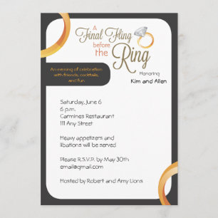 Invitation Fling final avant l'invitation de partie d'anneau