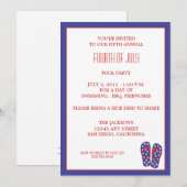 Invitation Flip Flop 4 juillet (Devant / Derrière)