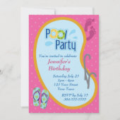 Invitation Flip Flop Pool fête anniversaire (Devant)