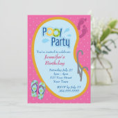 Invitation Flip Flop Pool fête anniversaire (Debout devant)