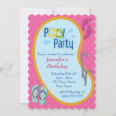 Invitation Flip Flop Pool fête anniversaire (Devant)