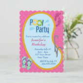 Invitation Flip Flop Pool fête anniversaire (Debout devant)