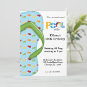 Invitation Flip Flop Pool Party (Debout devant)