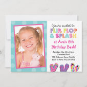 Invitation Flip Flop Splash Anniversaire Bash (Devant)