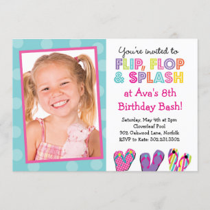 Invitation Flip Flop Splash Anniversaire Bash