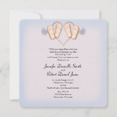 Invitation Flip Flops bleu et bleu Plage Mariage (Devant)