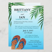 Invitation Flip Flops de plage Réception de mariage (Devant / Derrière)