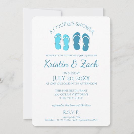 Invitation Flip Flops Douche Couple (Devant)