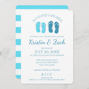 Invitation Flip Flops Douche Couple